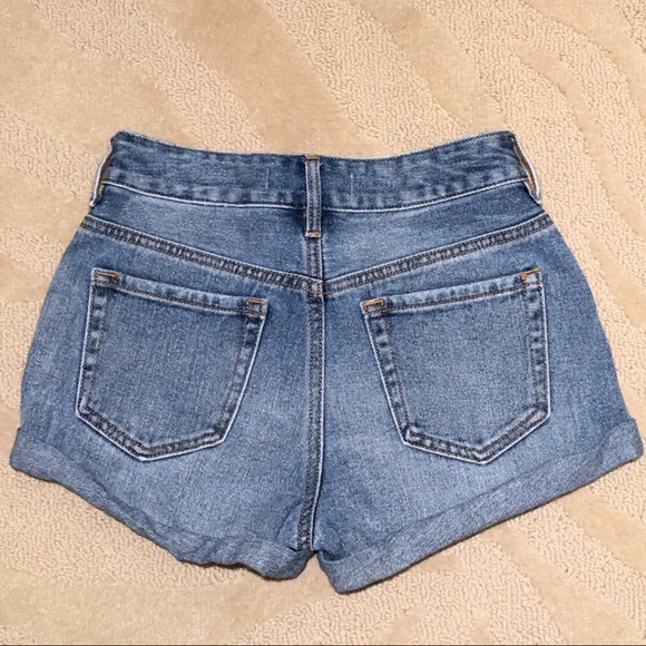 High Rise Distressed Jean Shorts - Picture 2 of 3